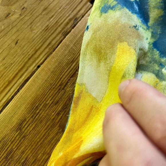 Badgley Mischka 2‎ Silk Watercolor Strapless Dress Flowy Knee Length Cocktail - Picture 5 of 13